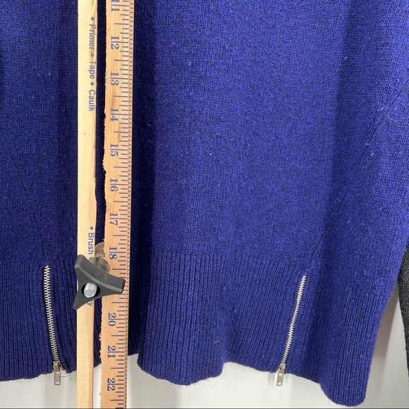 EILEEN FISHER Ultramarine Charcoal Yak Merino Color Block Sweater S - Picture 4 of 6